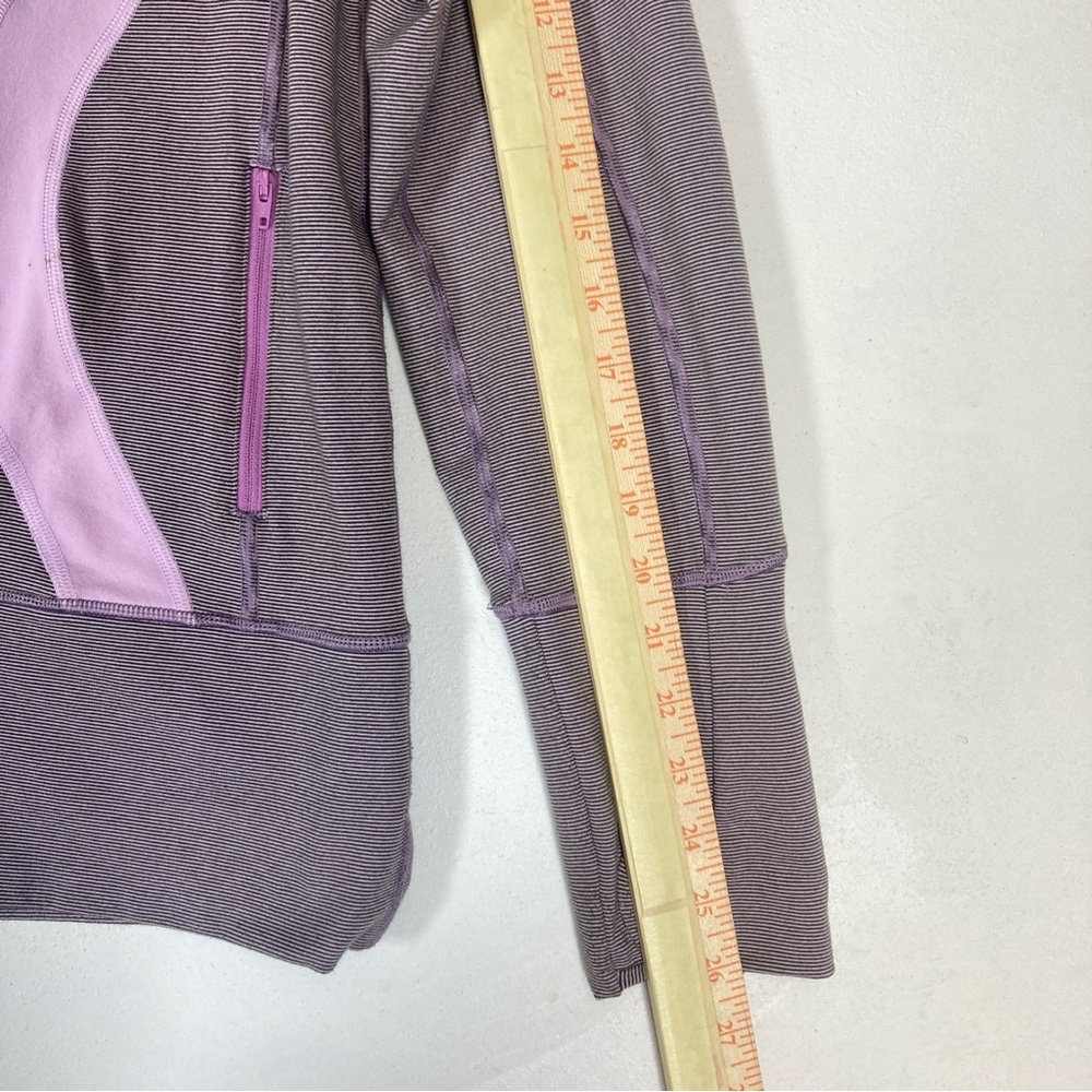 LULULEMON Size 10 Stride Jacket *Brushed in Lilac Heathered Coat Striped - Picture 13 of 15